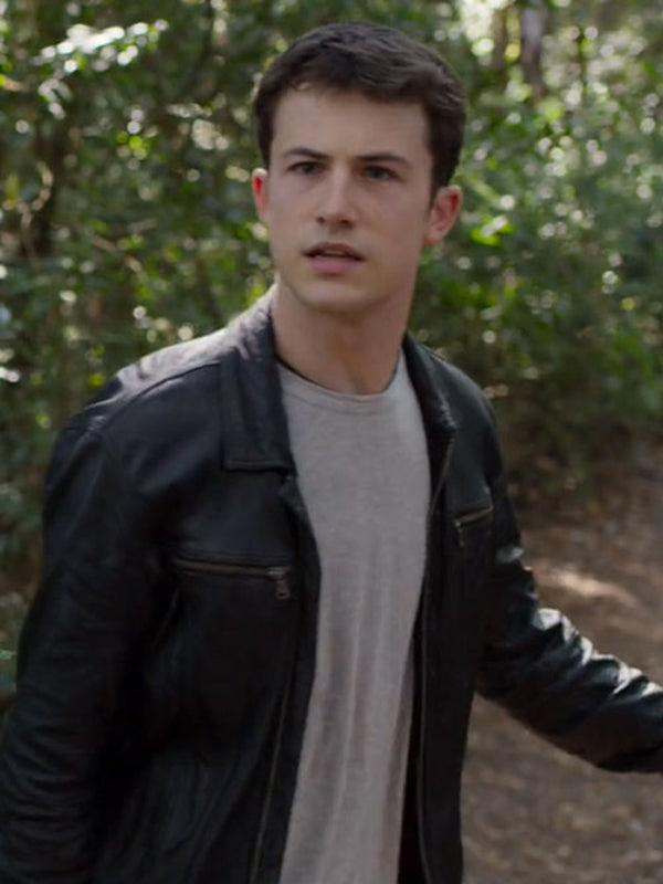 13 Reasons Why Dylan Minnette Black Leather Jacket