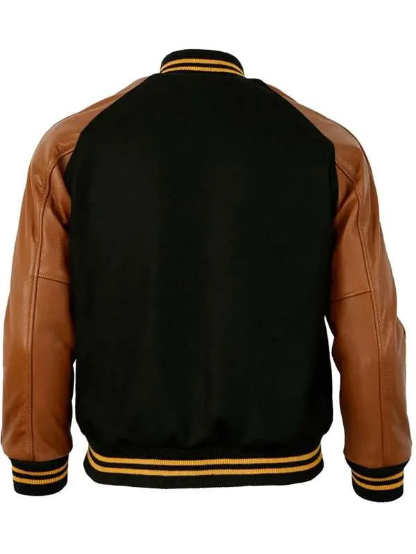 1955 Pittsburgh Steelers Black and Brown Varsity Jacket