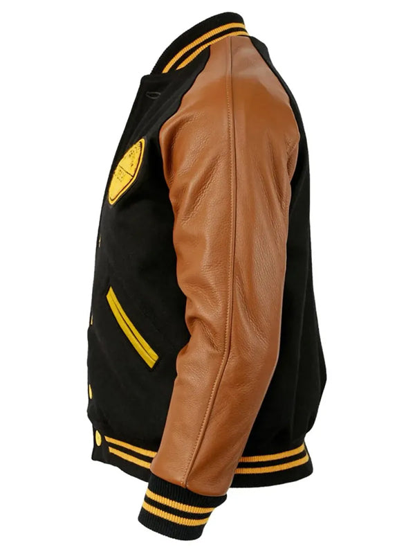1955 Pittsburgh Steelers Black and Brown Varsity Jacket