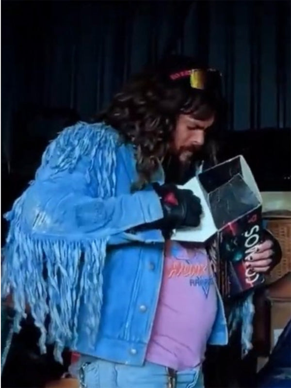 A Minecraft Movie 2025 Jason Momoa Blue Jacket