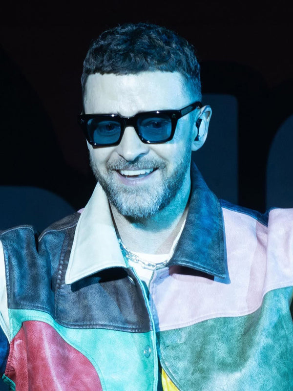 Justin Timberlake Lollapalooza Paris Color Block Leather Jacket