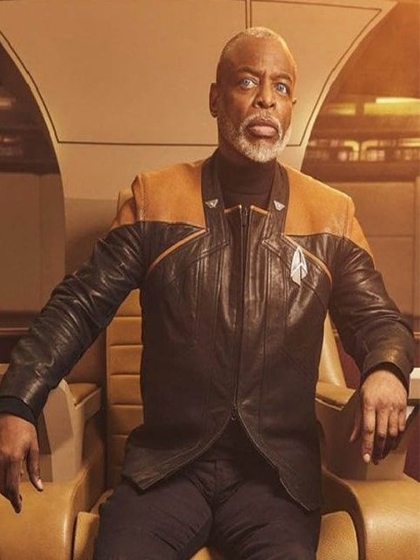 Star Trek Picard SO 3 Commodore Geordi La Forge Leather Jacket