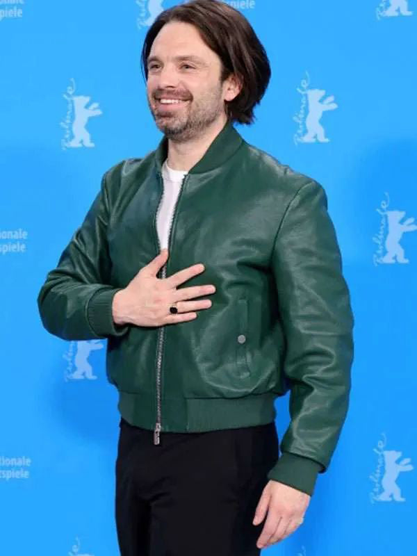 A Different Man Sebastian Stan Green Leather Jacket