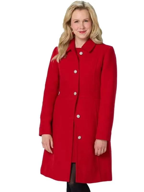A Newport Christmas Ginna Claire Mason Red Wool Coat