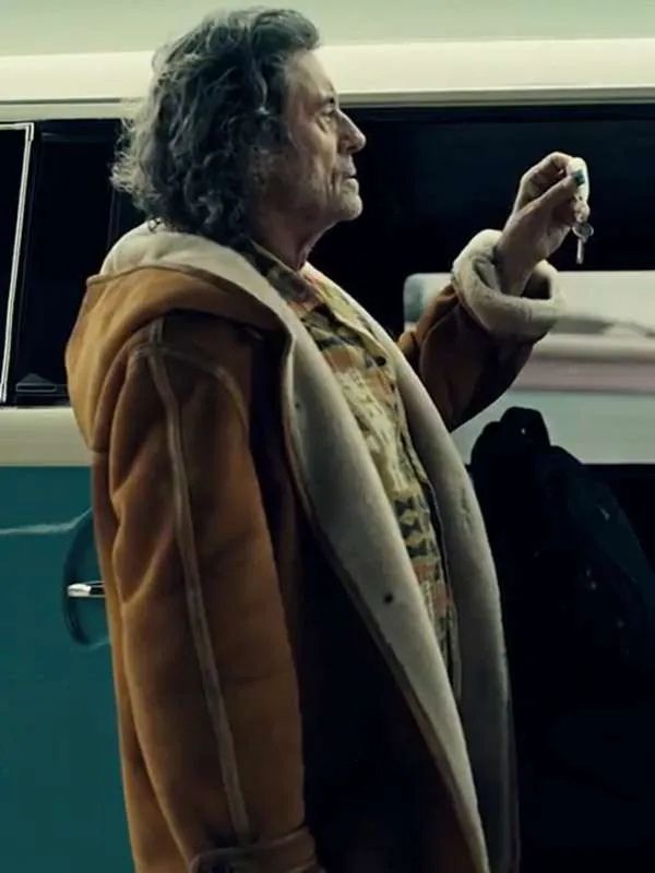 American Gods S03 Ian McShane Brown Suede Leather Jacket