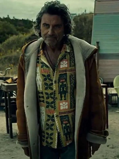 American Gods S03 Ian McShane Brown Suede Leather Jacket