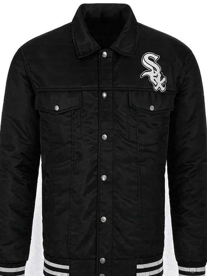 Baseball Team Chicago White Sox Black Trucker Jacket