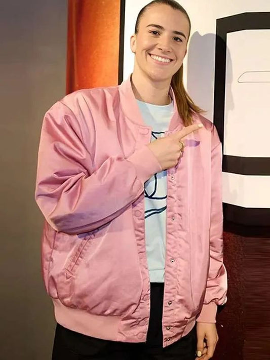 Basketball Player Sabrina Ionescu Pink Varsity Jacket