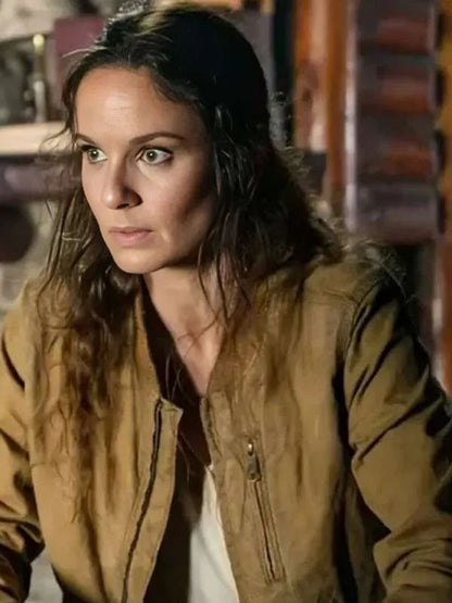 Colony S03 Katie Bowman Brown Cotton Bomber Jacket