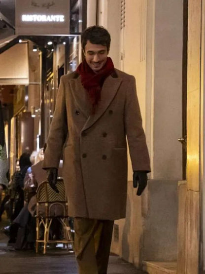Emily in Paris S04 Eugenio Franceschini Brown Trench Coat