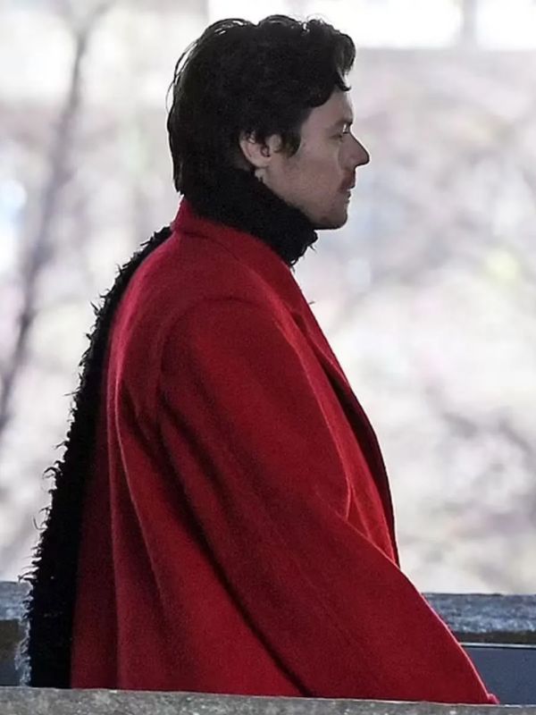 English Singer Harry Styles As It Was Red Wool Long Coat