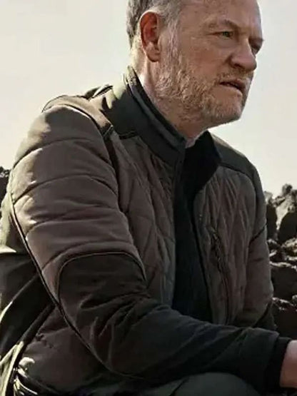  Foundation S02 Hari Seldon Gray and Black Quilted Jacket