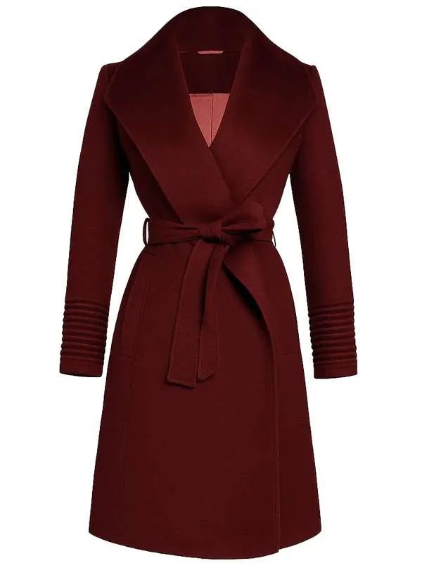 Katherine Walter My Life with the Walter Boys S02 Maroon Wool Coat