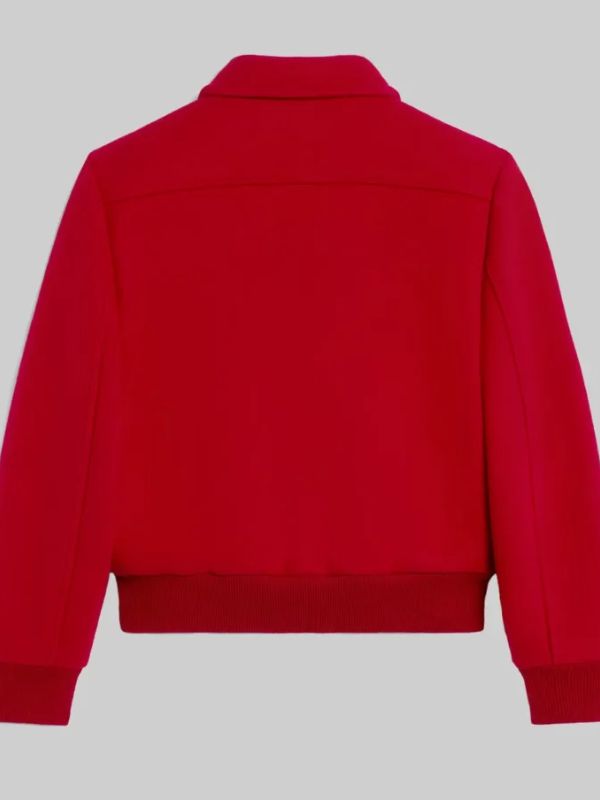 Mariah Carey Red Wool Bomber Jacket