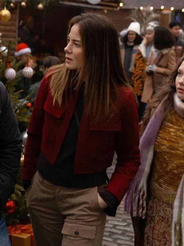 Michelle Monaghan The Family Plan Red Wool Jacket