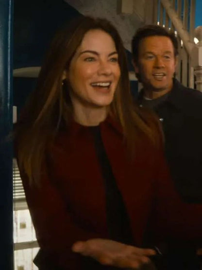Michelle Monaghan The Family Plan Red Wool Jacket