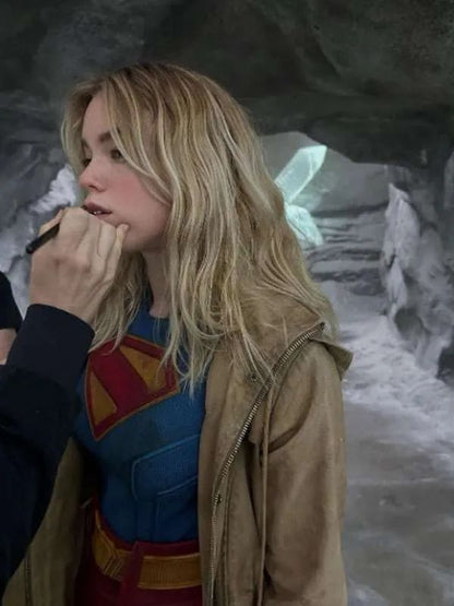 Milly Alcock Supergirl Brown Hooded Jacket