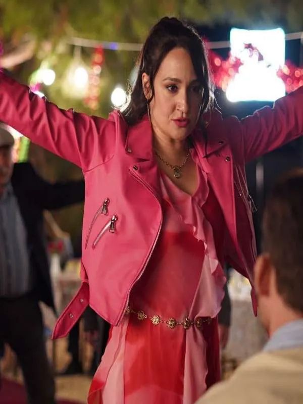 Platonic S01 Gulten Pink Biker Leather Jacket