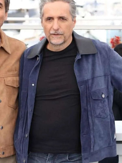 The Secret Agent Kleber Mendonça Filho Blue Suede Leather Jacket