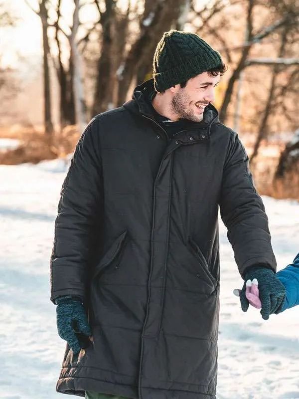 The Threesome Jonah Hauer-King Black Hooded Coat