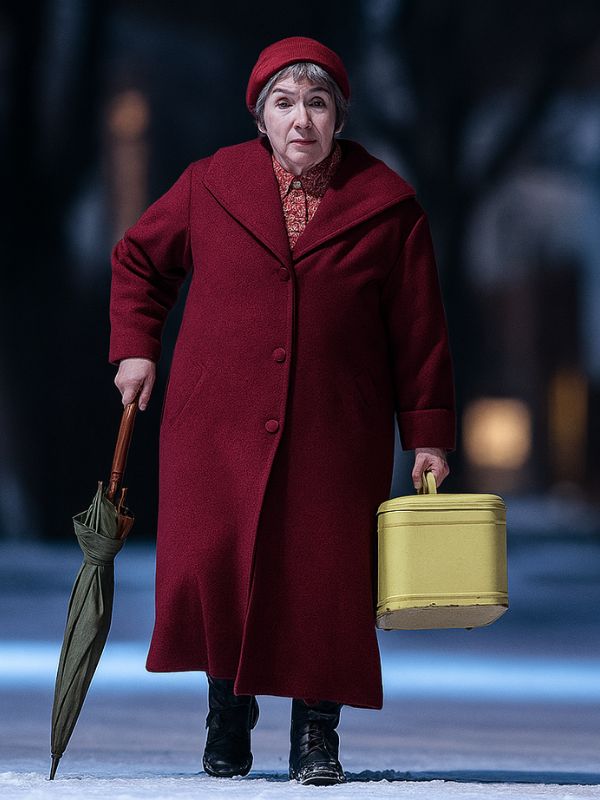 Vicious Kathryn Hunter Red Wool Trench Coat